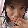 Super cute Asian teen with huge eyes sucking dick - image 