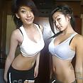 Sexy Asian teen babe posing with her best girlfriend - image 