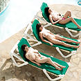Sha Rizel, Valory Irene, Hitomi Tanaka sunbathing in nude - image 