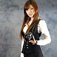 Hwang Mi Hee with her Nikon Canon camera - image 