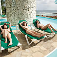 Sha Rizel, Valory Irene, Hitomi Tanaka sunbathing in nude - image 