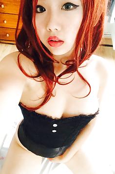 Sexy Asian teen Harriet Sugar Cookie with dick in hand selfies