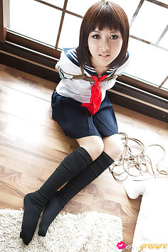Japanese schoolgirl Shiryl in bondage