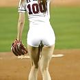 Korean baseball babe throws a pitch - image 