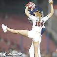 Korean baseball babe throws a pitch - image 